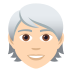 🧑🏻‍🦳 person: light skin tone, white hair display on JoyPixels